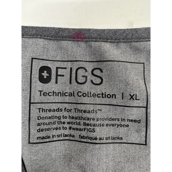 Figs Scrub‎ Shirt Womens XL Gray Technical Collection Short Sleeve 2 Pocket - Picture 3 of 6